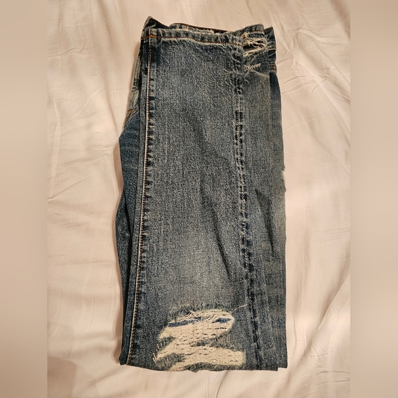 Cult of Individuality distressed slim rocker jeans. Japanese Seldevege denim. - Picture 3 of 9